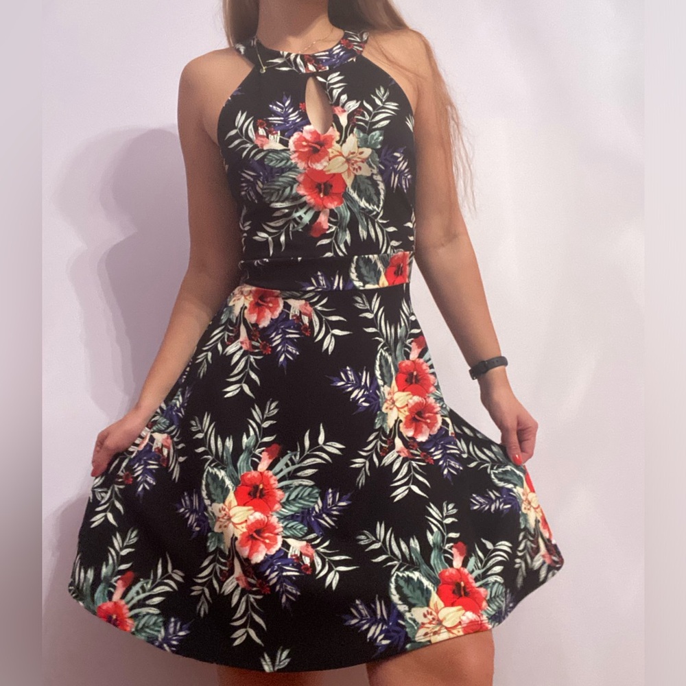 Floral Halter Neck Dress